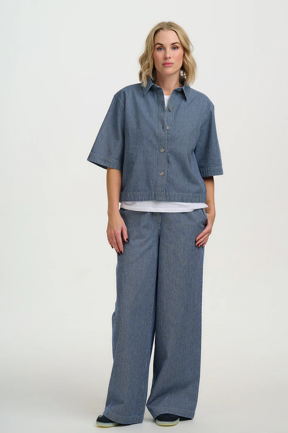 Amity Jacket - Blue Stripe Denim - Image 4