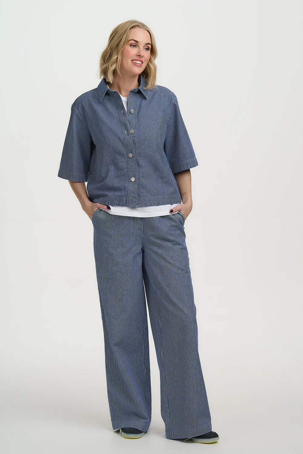 Amity Jacket - Blue Stripe Denim - Image 5