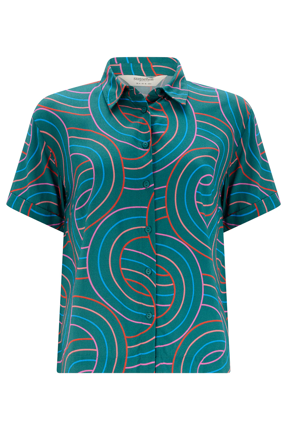Andromeda Shirt - Green, Concentric Circles - Image 5