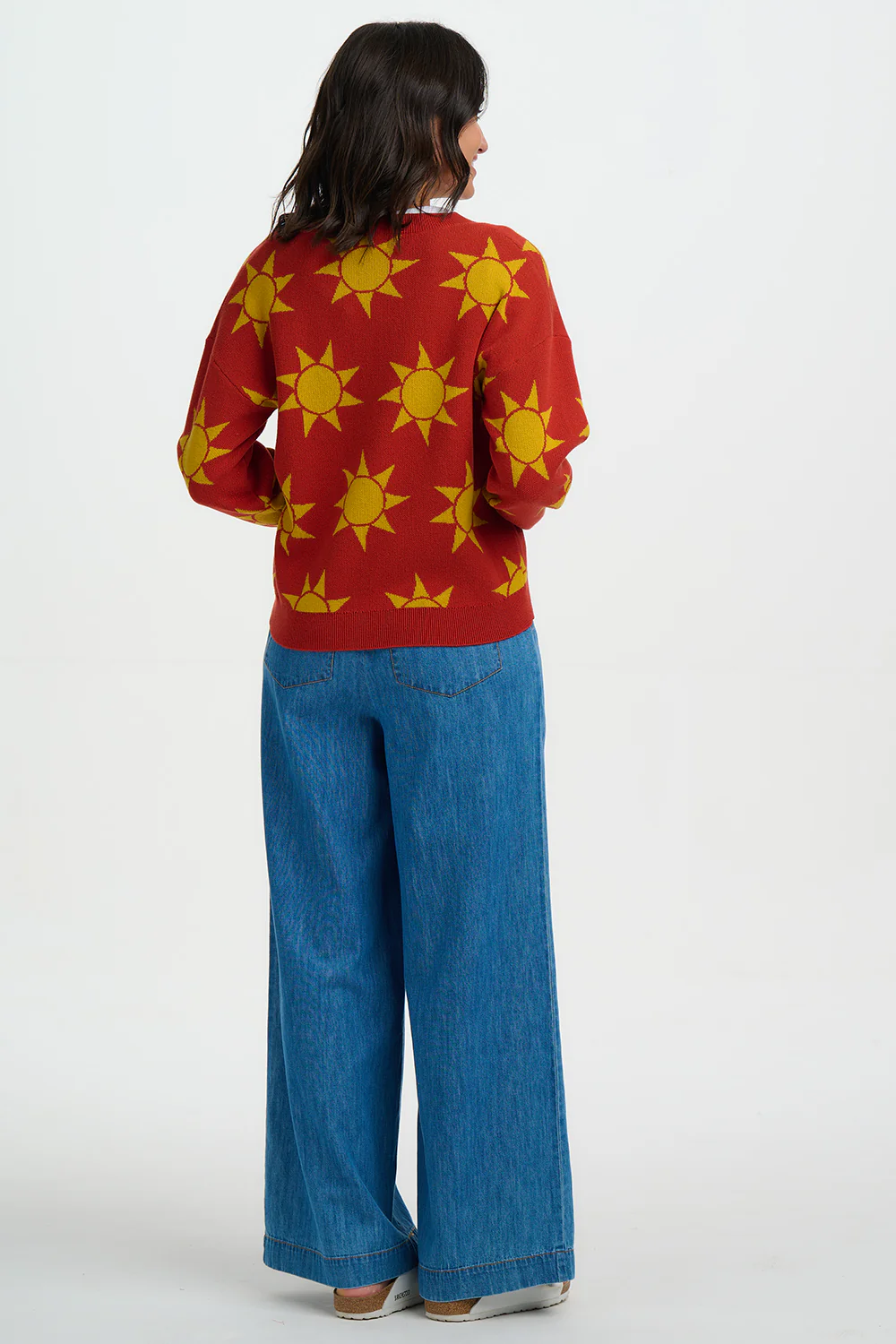 Angelica V-Neck Cardigan - Rusty Red, Canyon Sunshine - Image 5