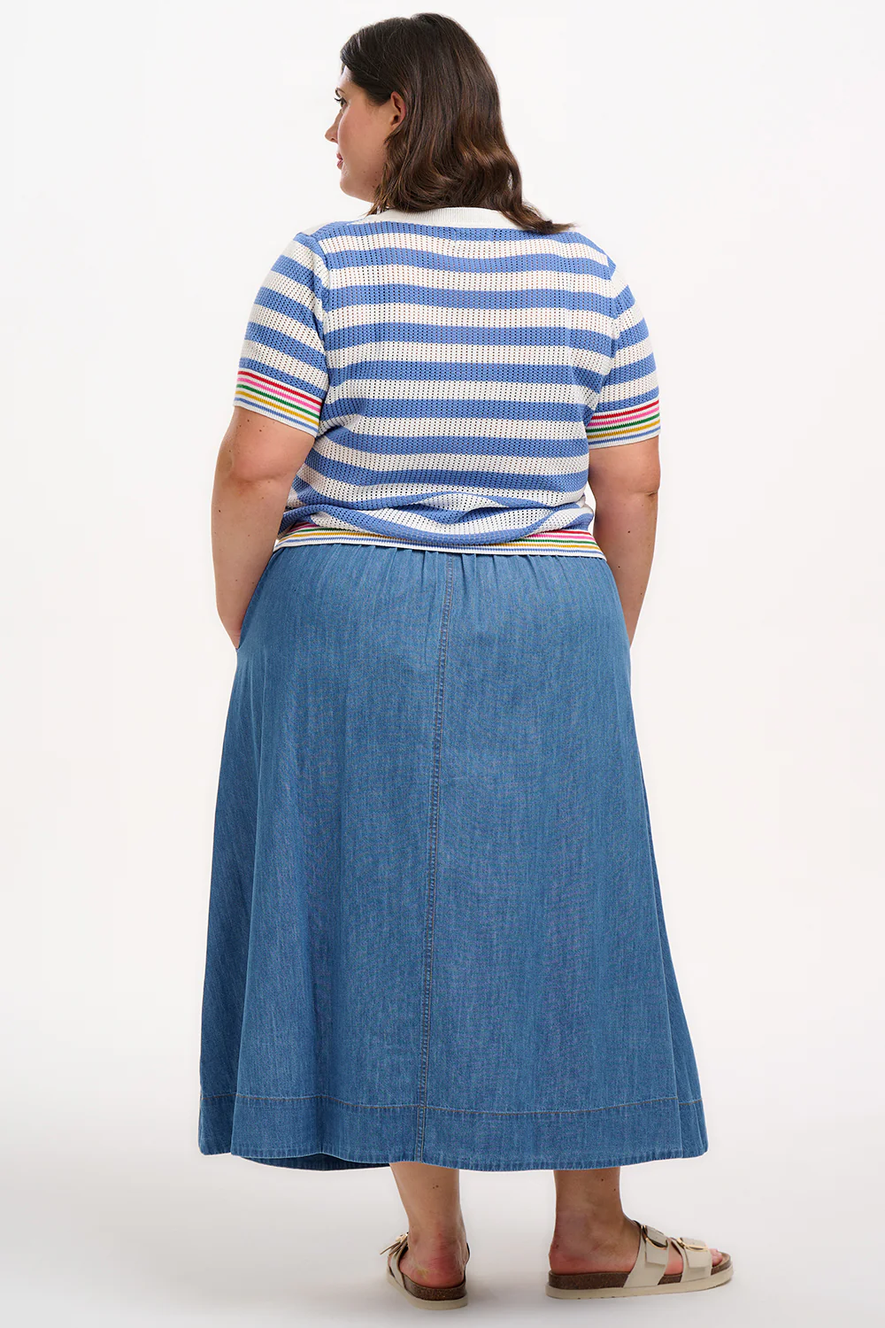 Arden Knit Top - Blue/Off-White, Rainbow Tipping - Image 5