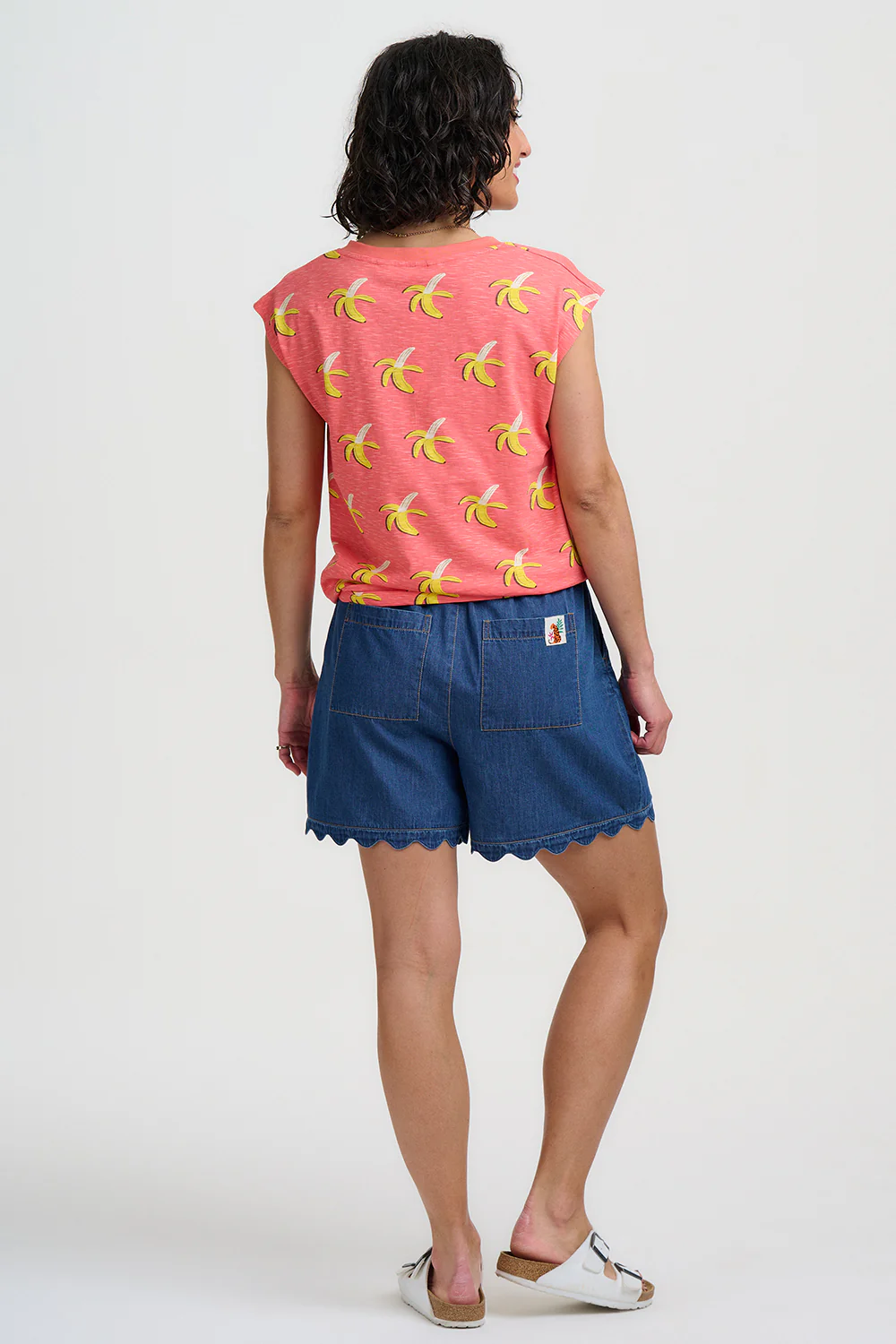 Ariana V-Neck Tank T-Shirt - Orange, Banana Split - Image 5