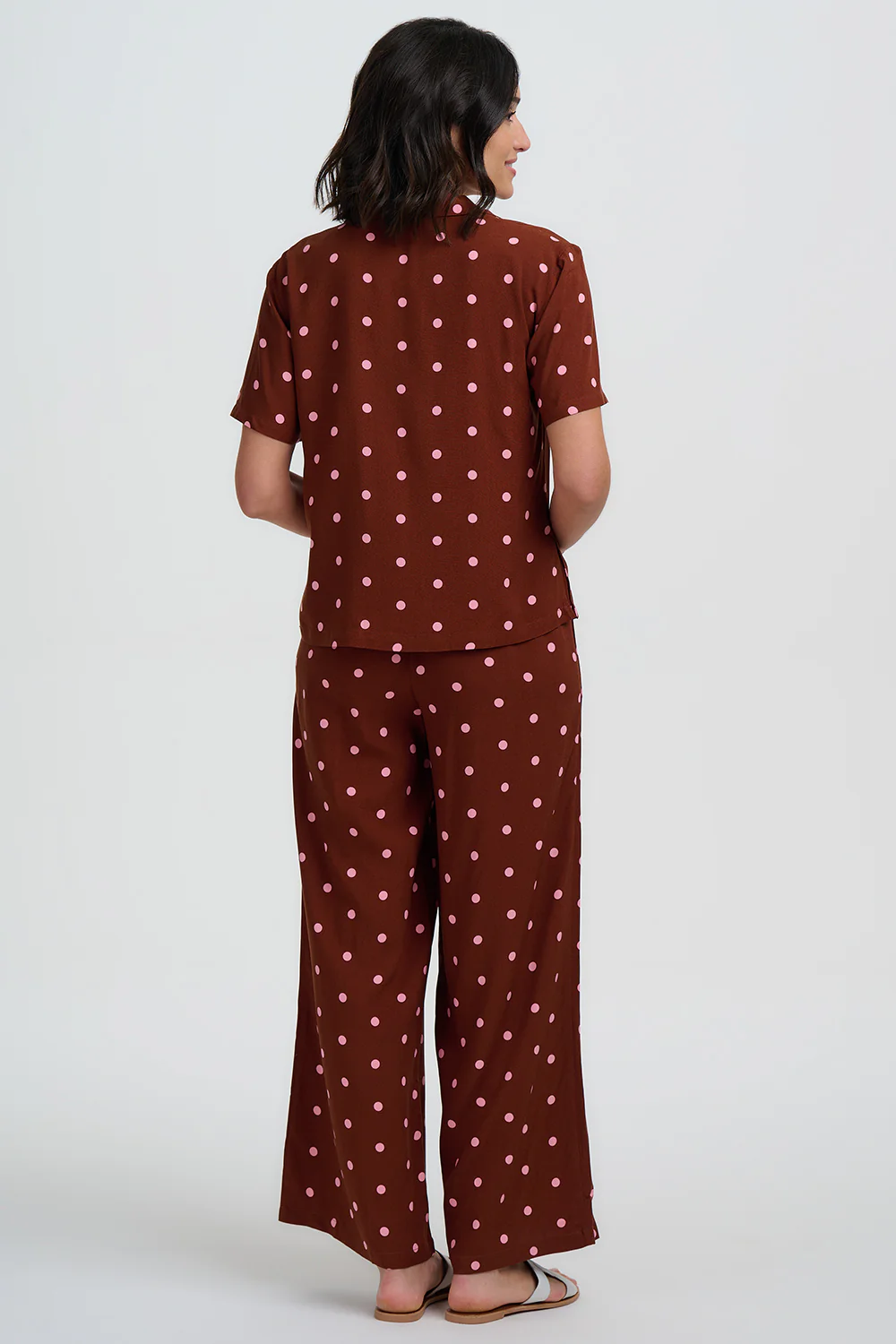 Ariel Shirt - Brown, Pink Polka - Image 5