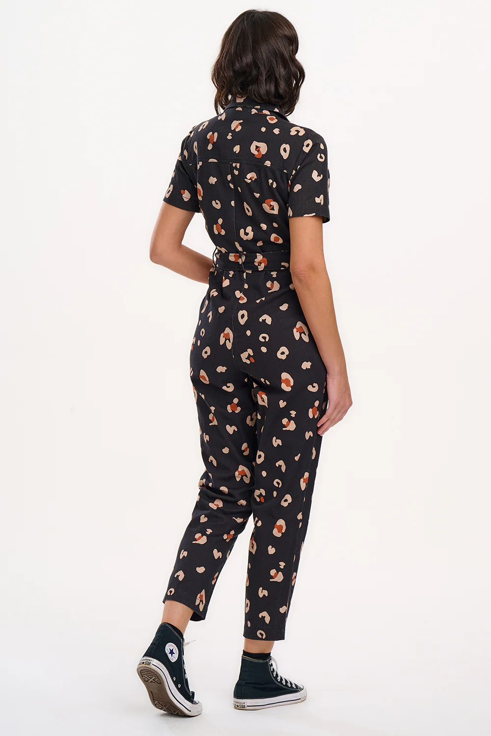 Billy Boilersuit - Black & Tan, Leopard Print - Image 3