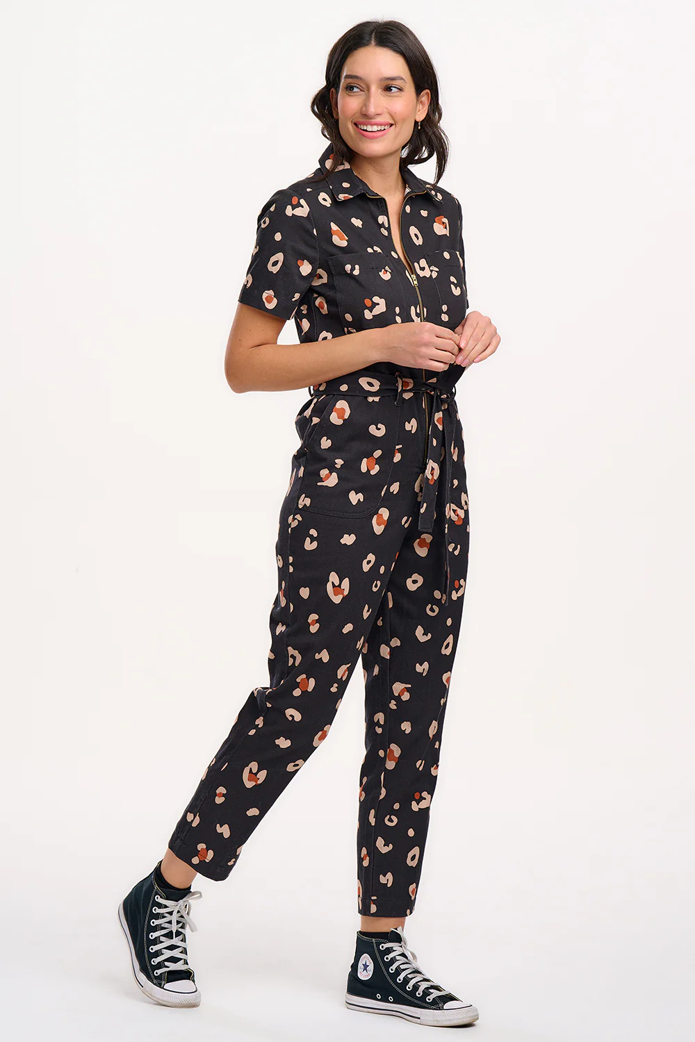 Billy Boilersuit - Black & Tan, Leopard Print - Image 4
