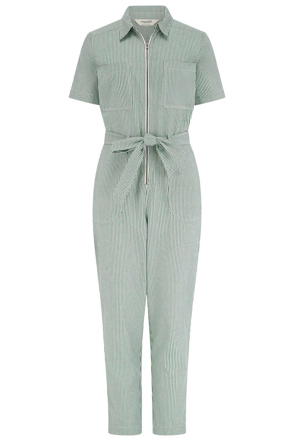 Billy Boilersuit - Green/White, Narrow Stripe - Image 5