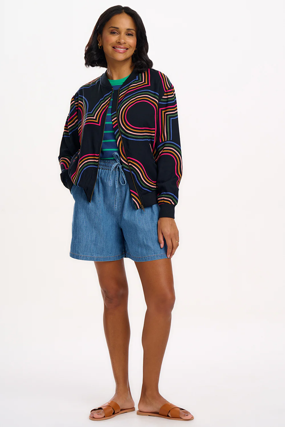 Bobbi Bomber Jacket - Black, Retro Racer - Image 5