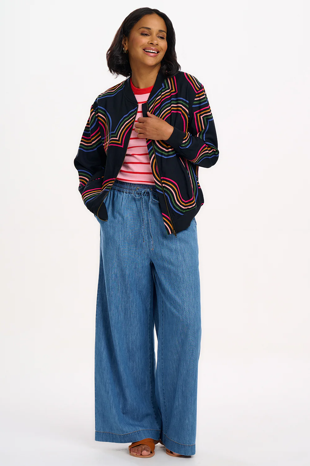 Bobbi Bomber Jacket - Black, Retro Racer - Image 6