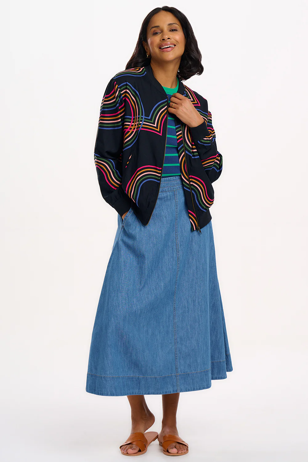Bobbi Bomber Jacket - Black, Retro Racer - Image 7