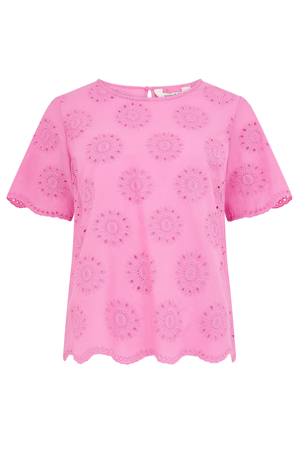 Bonita Broderie Anglaise Top - Pink - Image 5