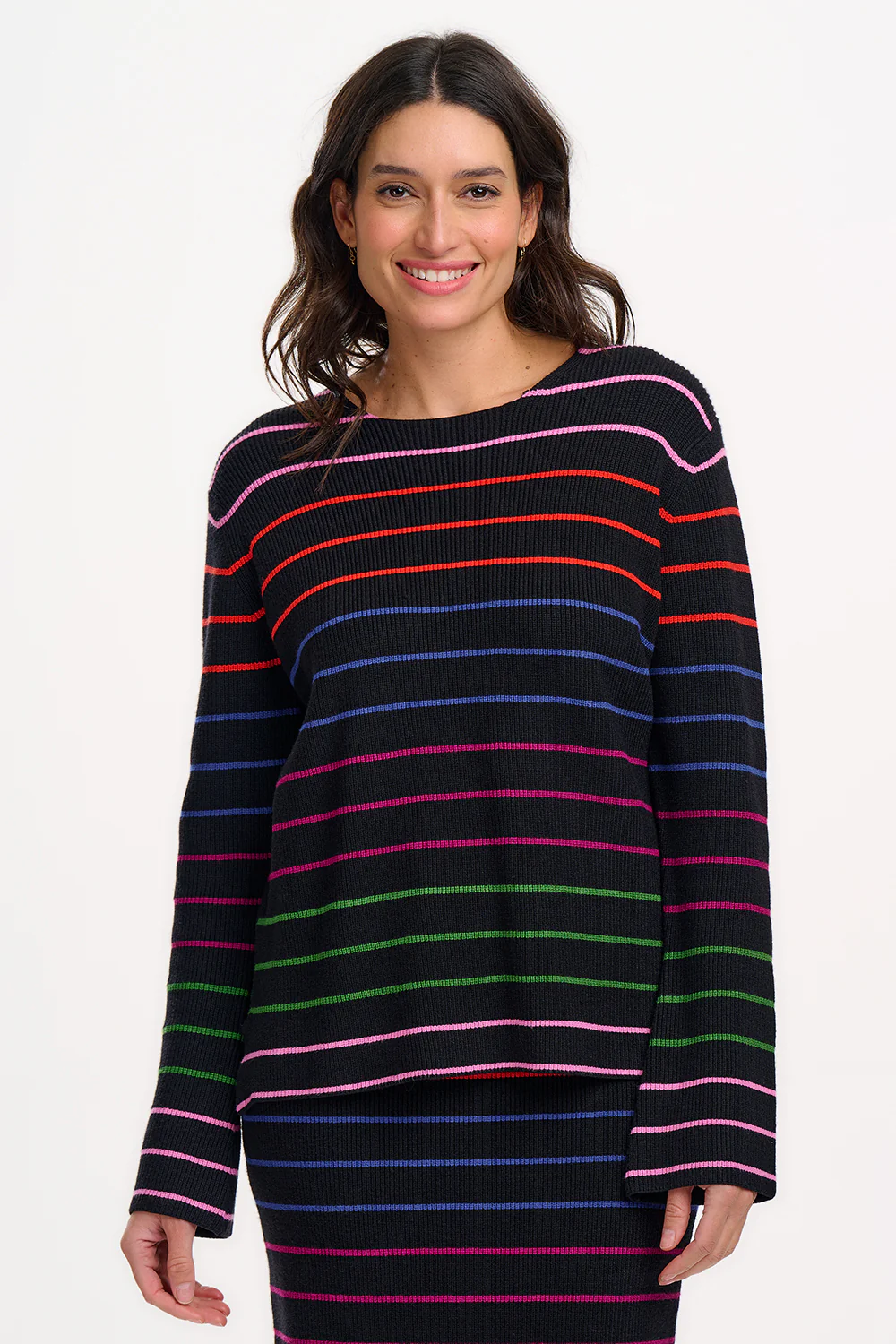 Camille Jumper - Black, Triple Stripe - Image 3