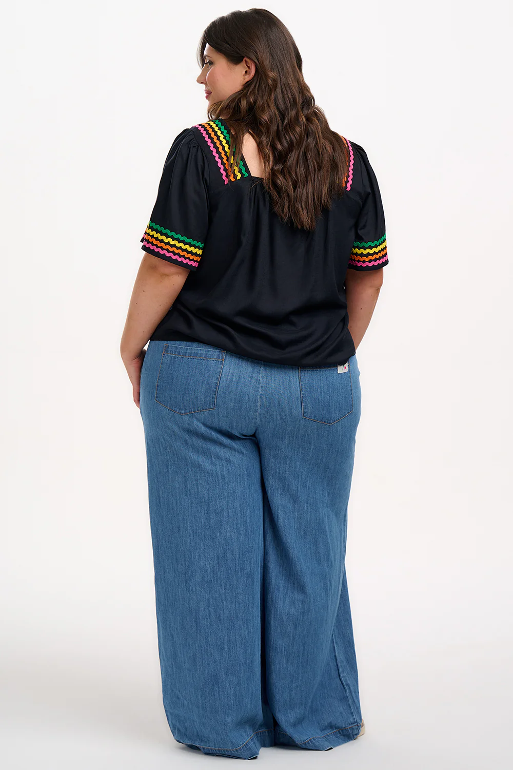 Carmen Top - Black, Rainbow Ric Rac - Image 5