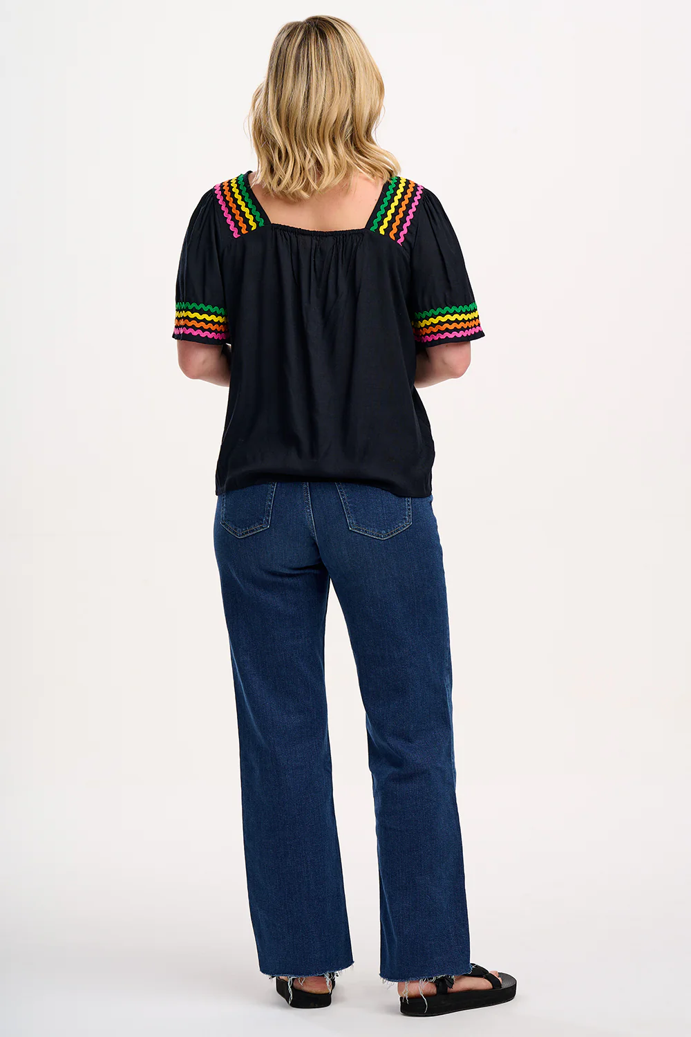 Carmen Top - Black, Rainbow Ric Rac - Image 7