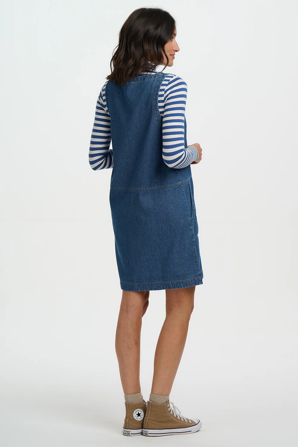 Cecil Tunic Dress - Mid Blue Denim - Image 9