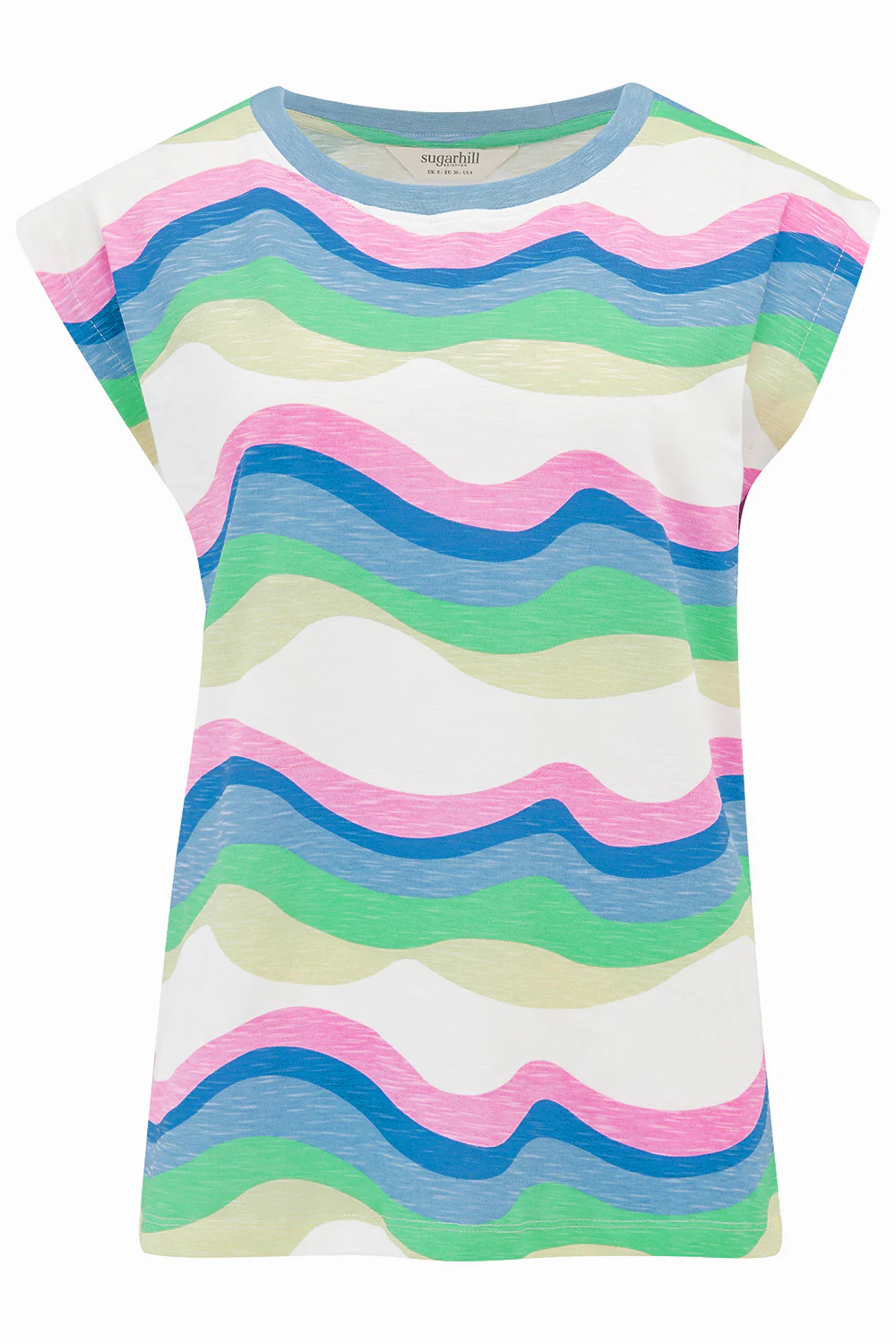 Chrissy Relaxed Tank T-Shirt - Off White, Dreamy Waves - Image 4