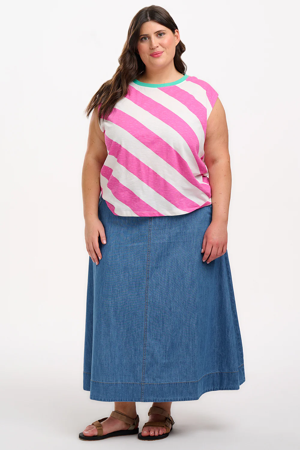 Chrissy Relaxed Tank T-Shirt - Off White/Pink, Brighton Rock - Image 4