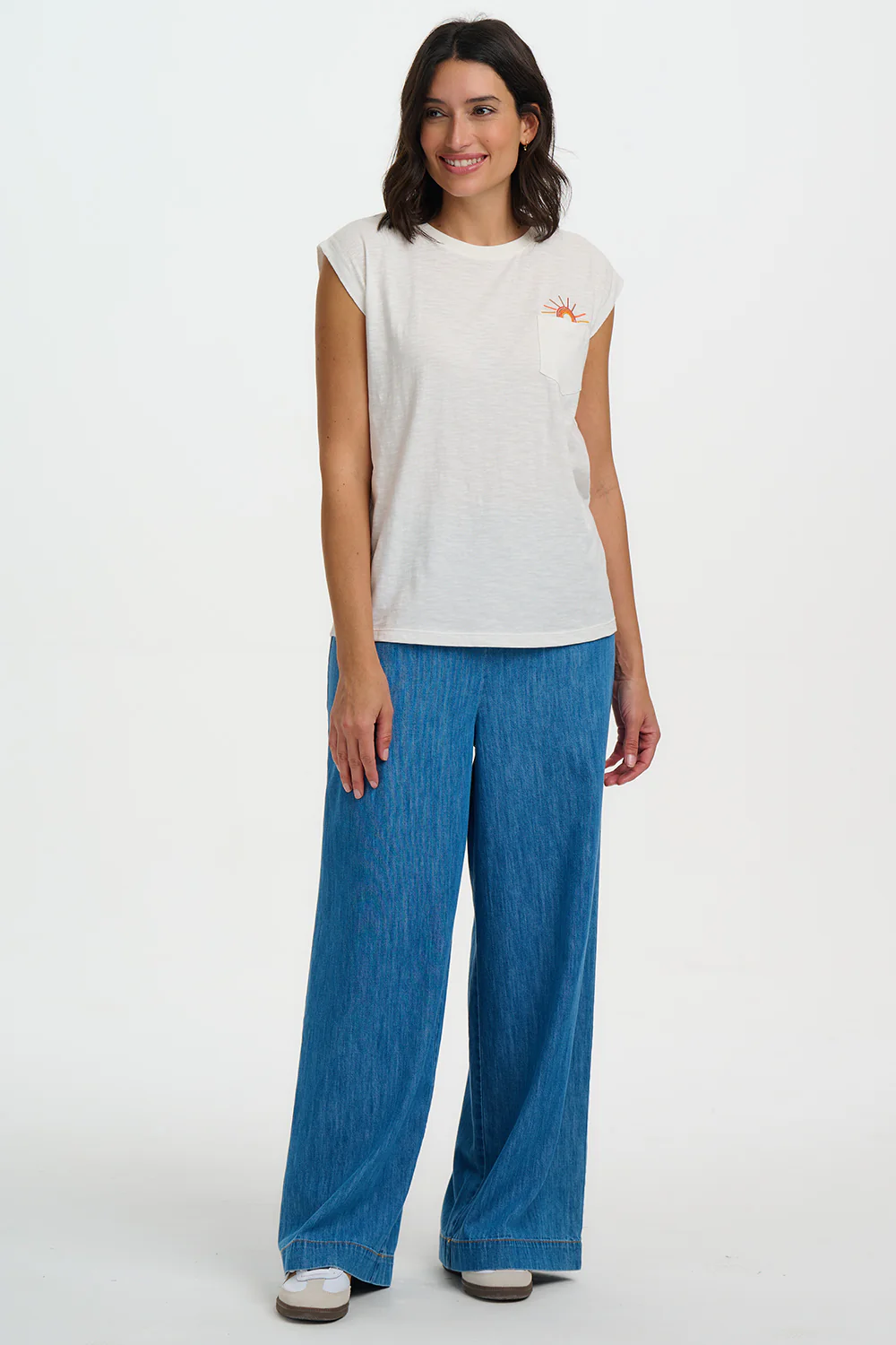 Chrissy Relaxed Tank T-Shirt - Off-White, Sunshine In My Pocket - Image 4