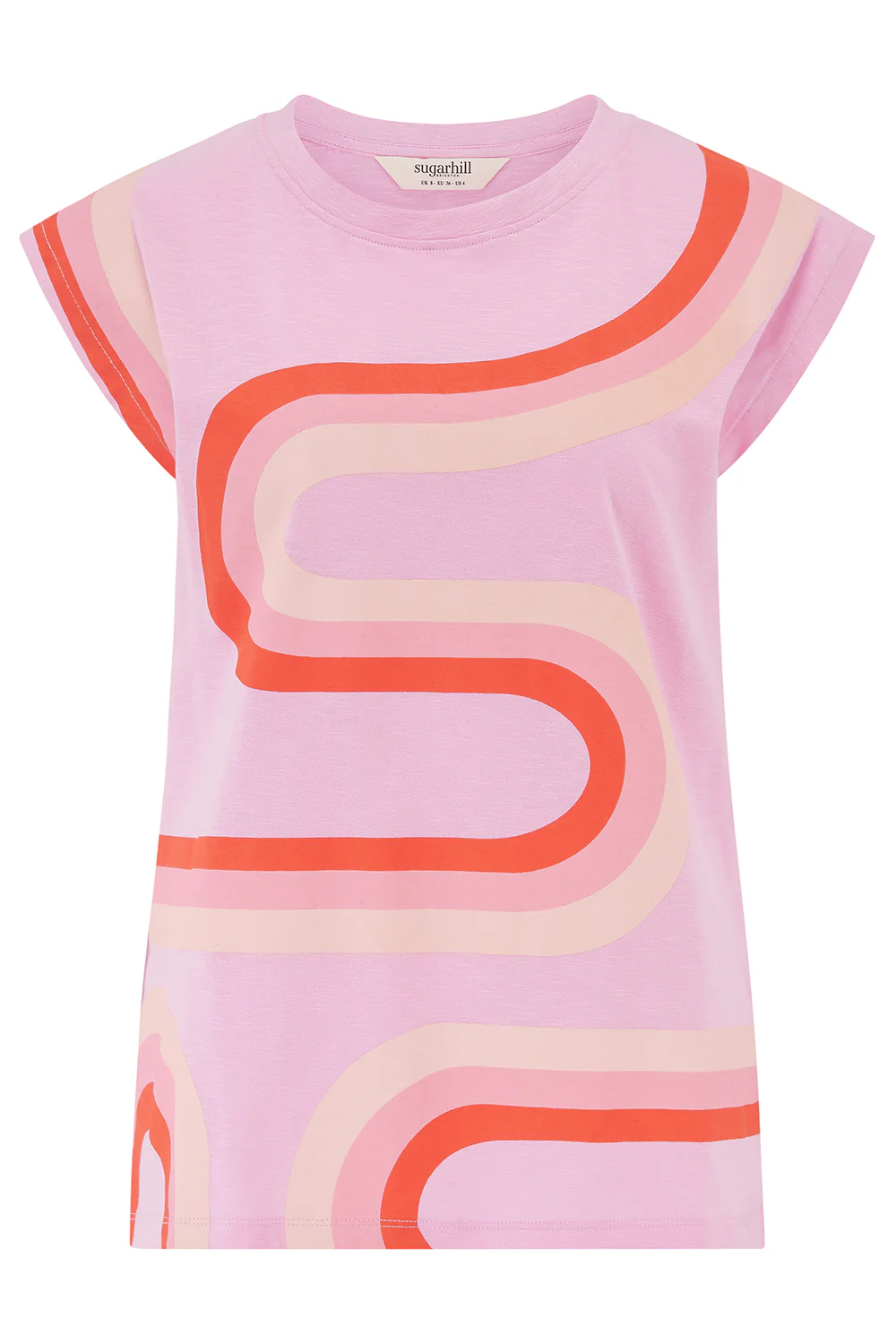 Chrissy Relaxed Tank T-Shirt - Pink, Tubular Geo - Image 5