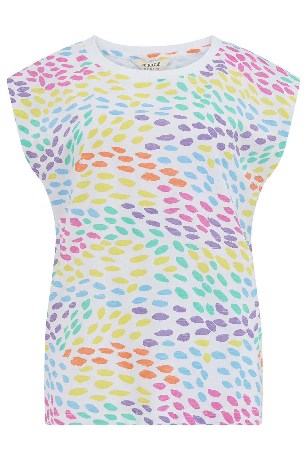 Chrissy Relaxed Tank T-Shirt - White, Animal Rainbow - Image 5