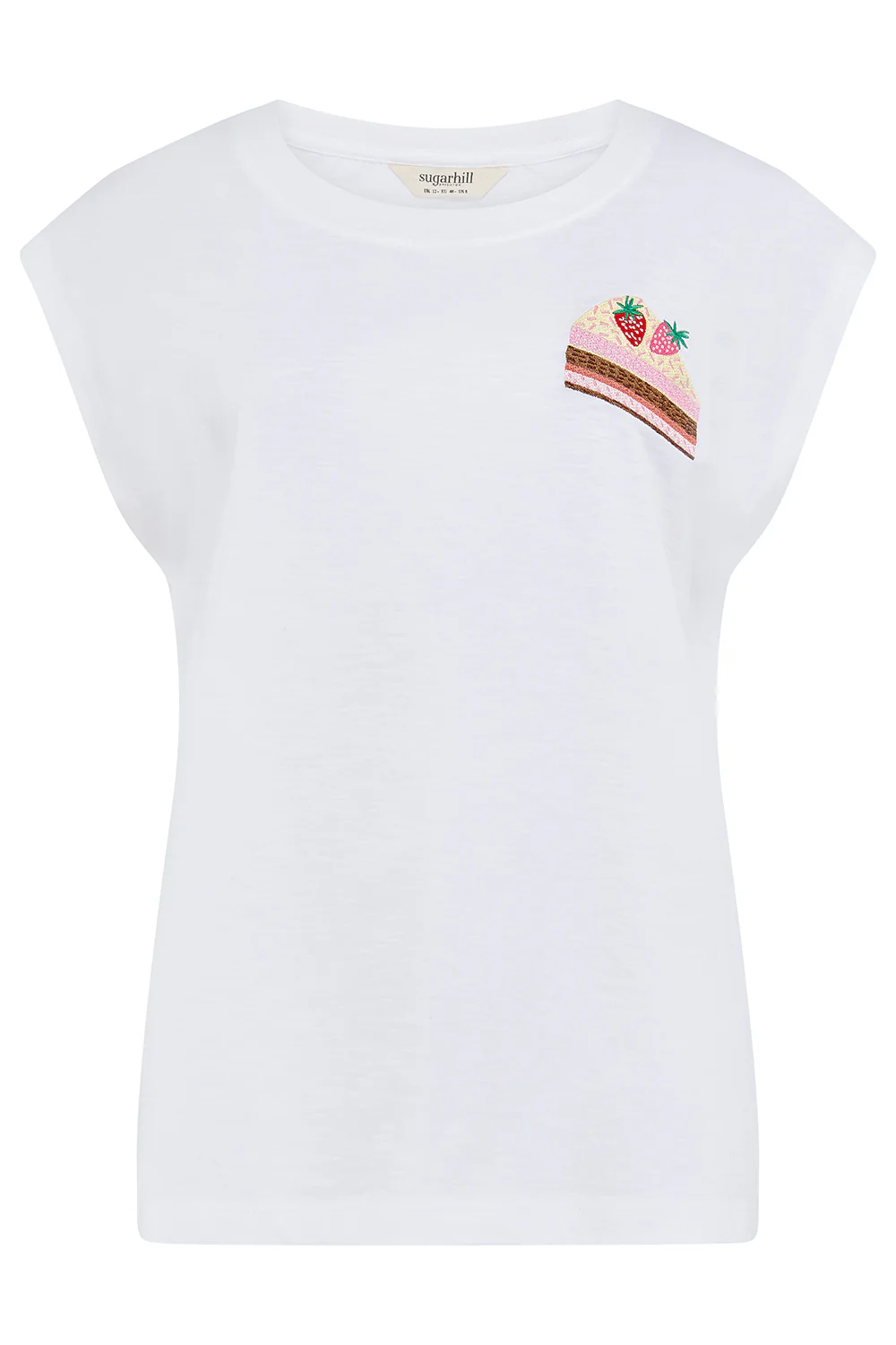 Chrissy Relaxed Tank T-Shirt - White, Cake - Image 6