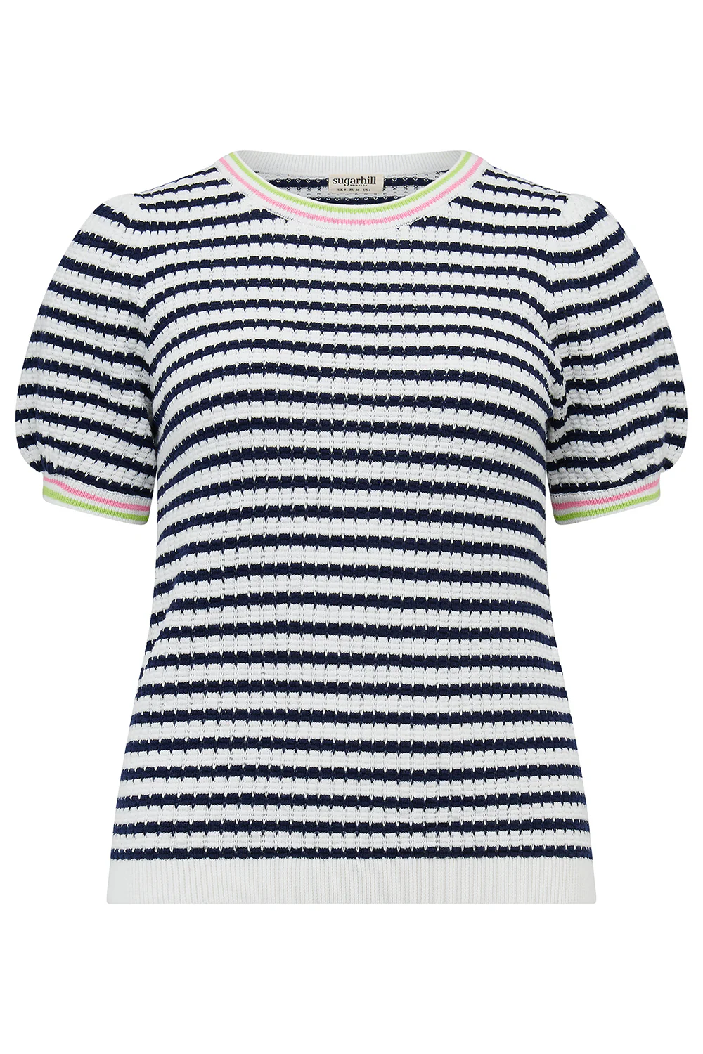 Coraline Knit Top - Off White/Navy, Nautical Stripe - Image 5
