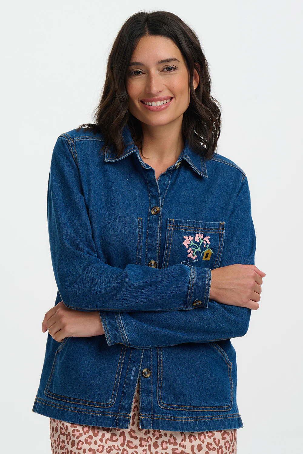 Dita Denim Jacket - Deep Indigo Denim - Image 4
