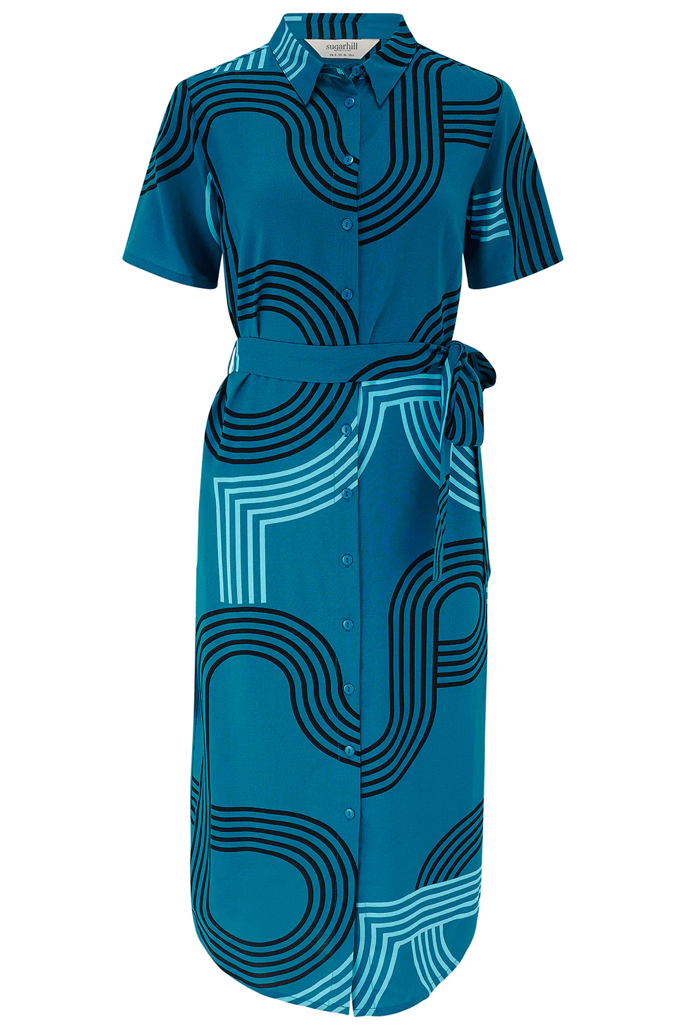 Dorothy Midi Shirt Dress - Teal, Ocean Racer - Image 6
