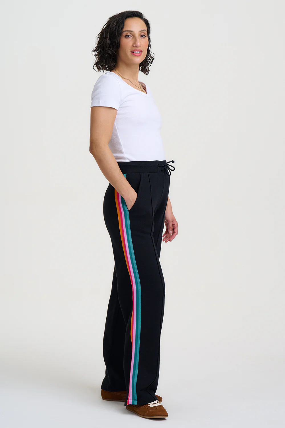 Enya Joggers - Black, Rainbow Trim - Image 4