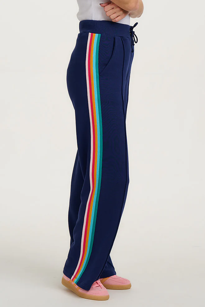Enya Joggers - Navy, Rainbow Trim