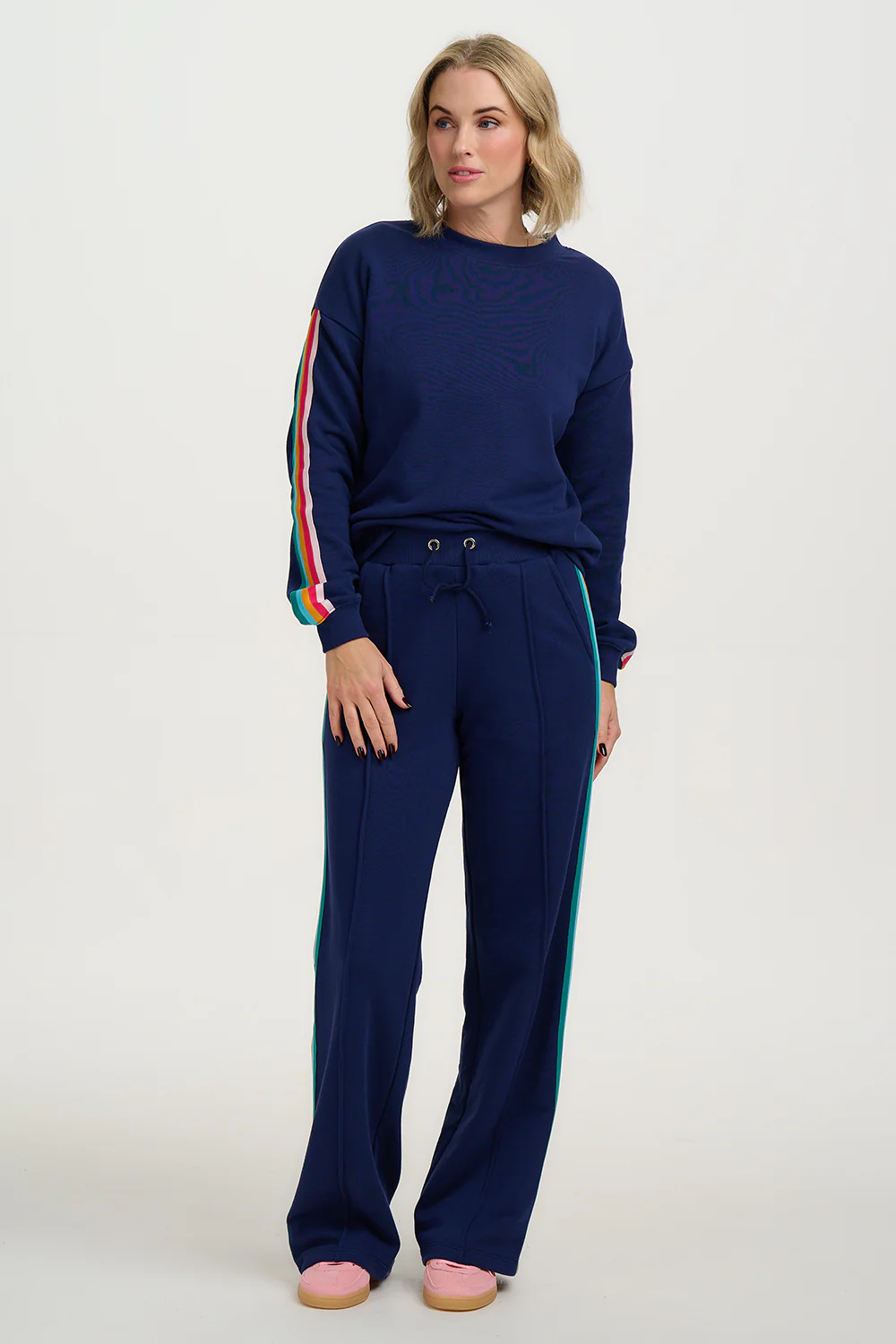Enya Joggers - Navy, Rainbow Trim - Image 2
