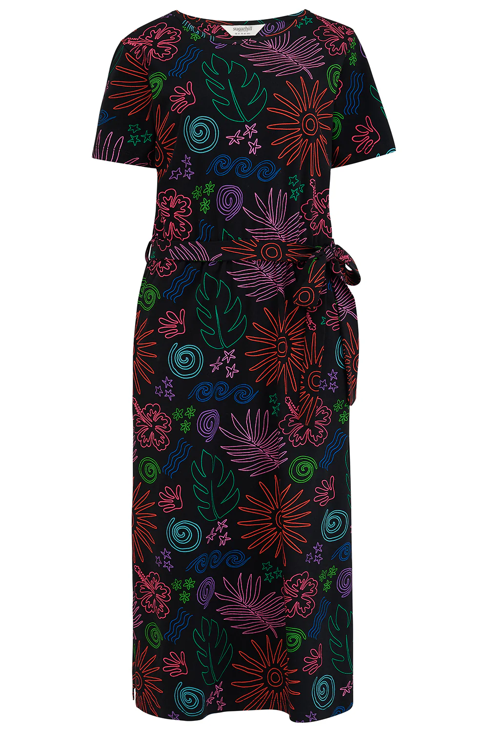 Flissy Jersey Midi Dress - Black, Island Fiesta - Image 6