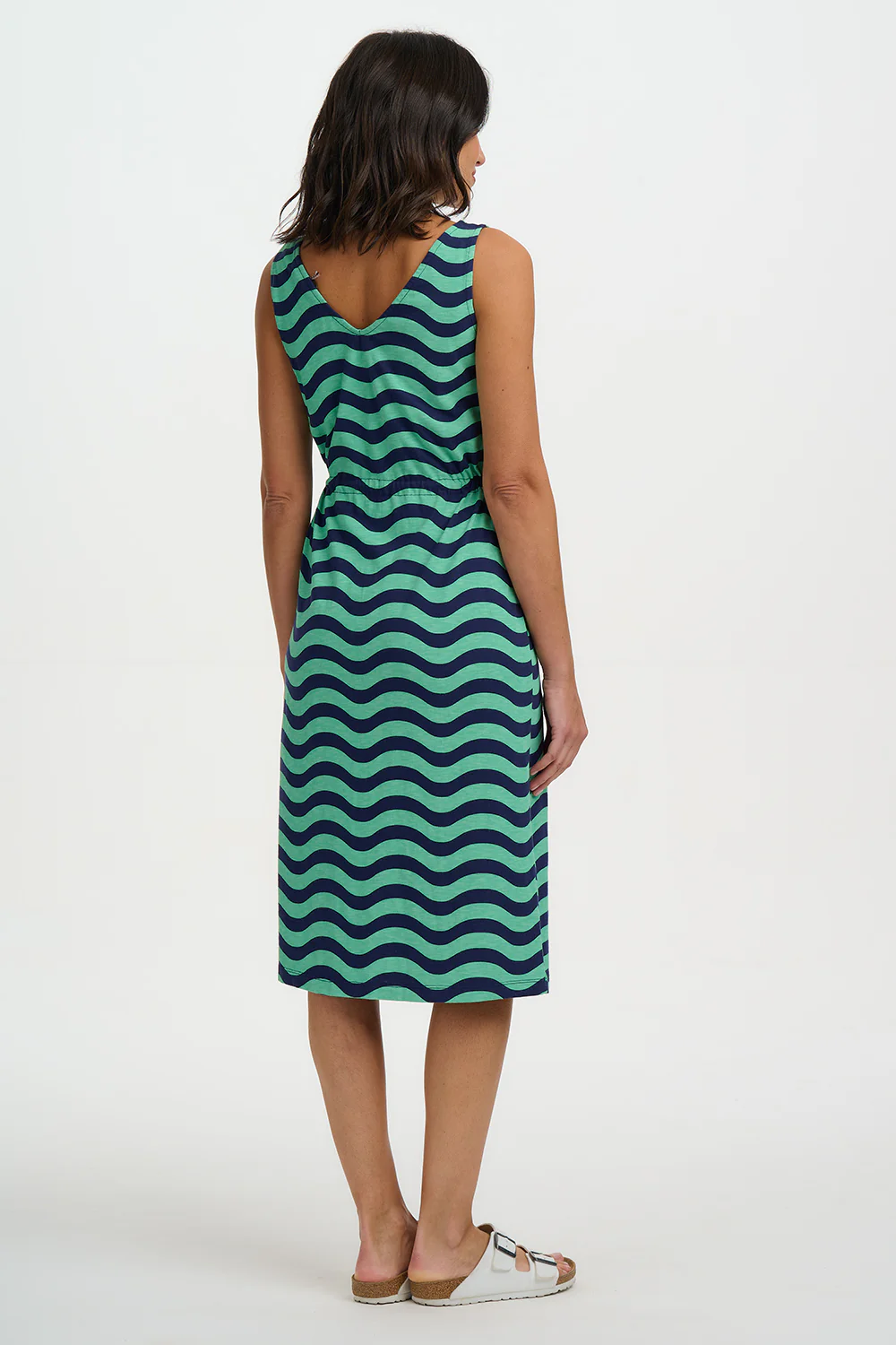 Gilly Jersey Midi Dress - Green, Lagoon Wave - Image 5
