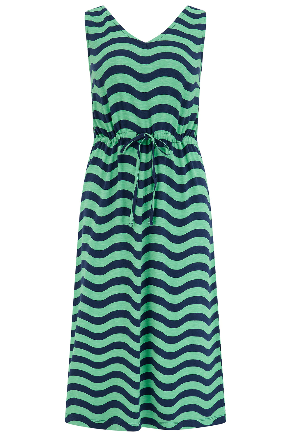 Gilly Jersey Midi Dress - Green, Lagoon Wave - Image 6
