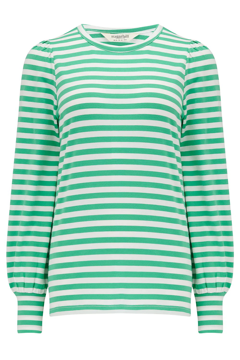 Griselda Jersey Top - Green/Off-White Stripe - Image 3