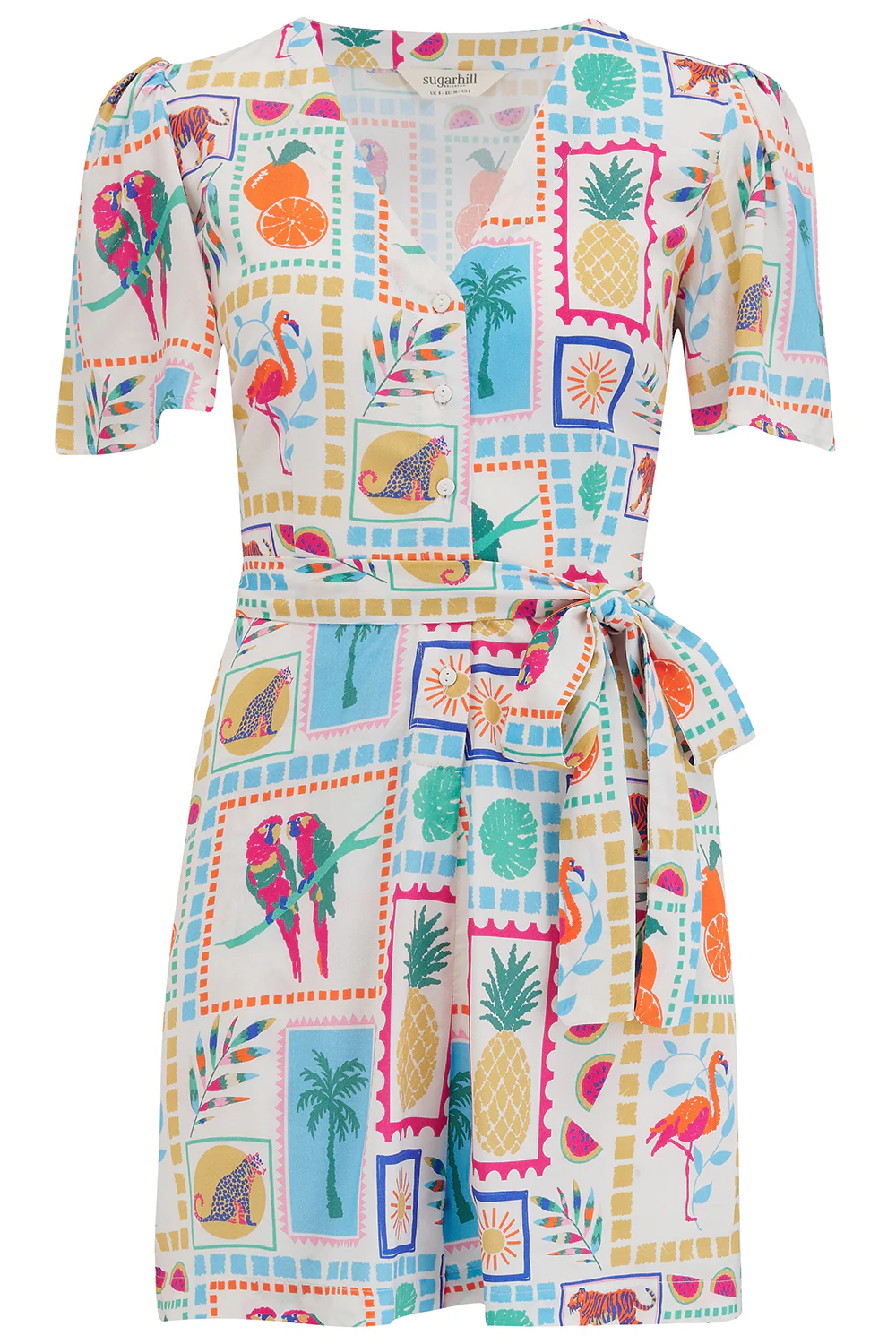 Gweneth Playsuit - Off-White, Jungle Tile - Image 5