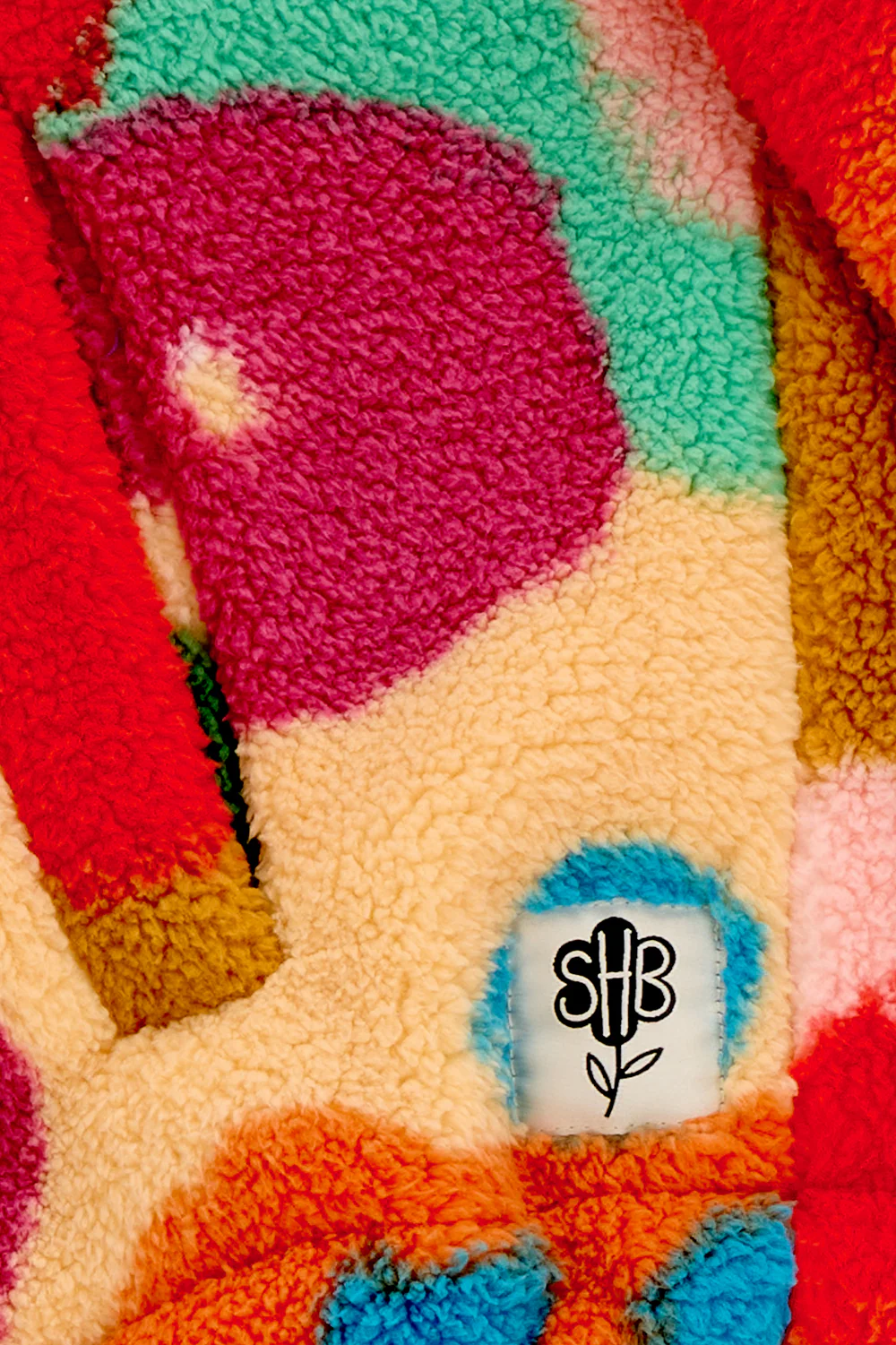 Hartley Zip Up Fleece - Off White/Multi, Abstract Floral - Image 6