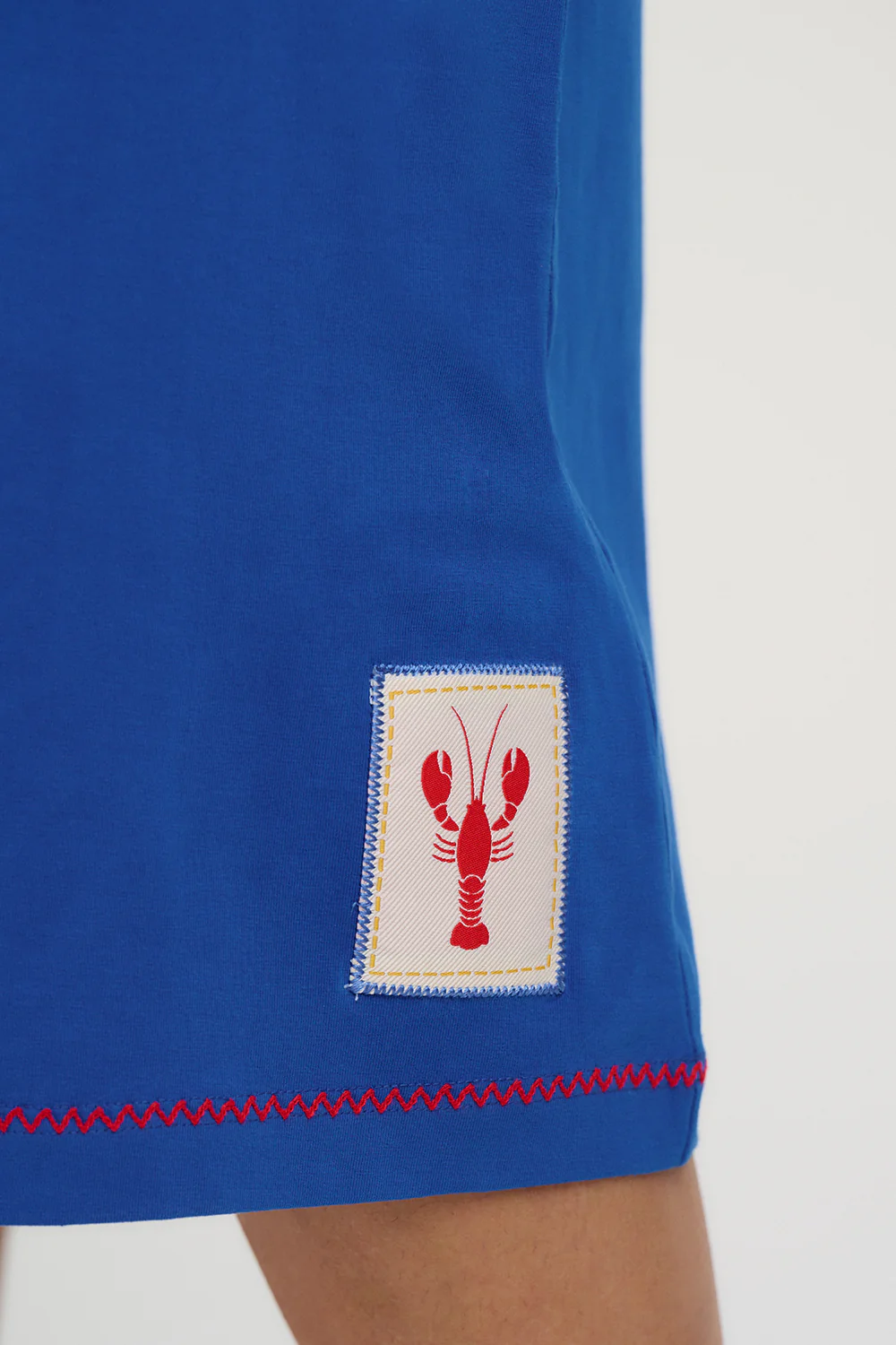 Ida Jersey Midi Dress - Blue, Lobster Badge - Image 2