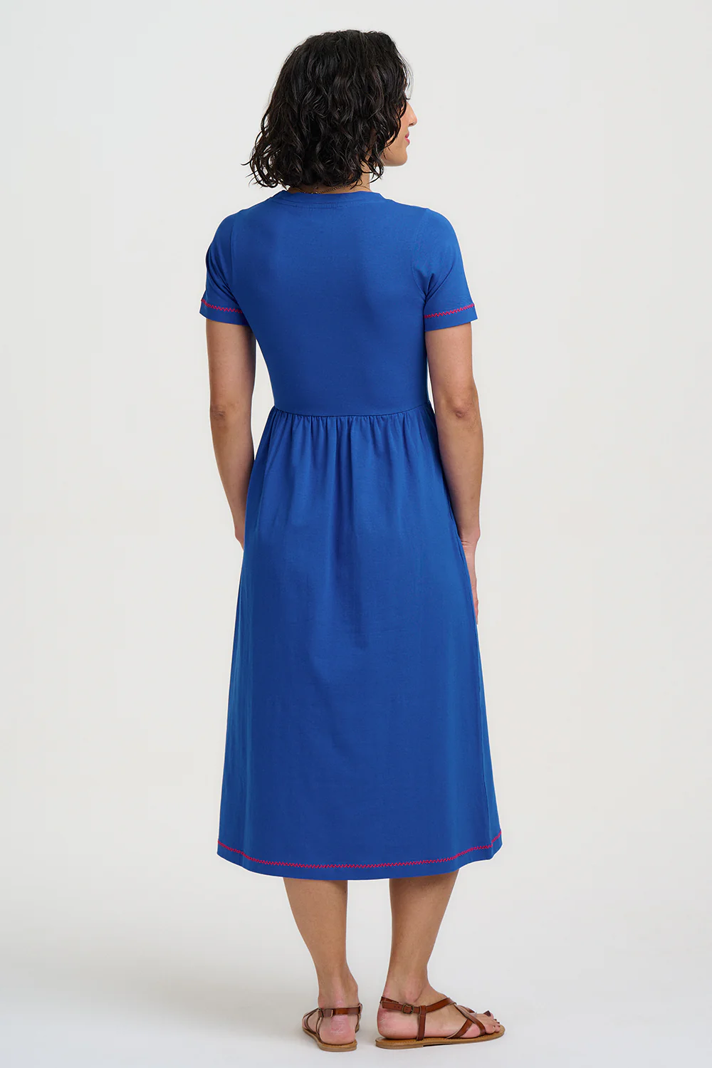 Ida Jersey Midi Dress - Blue, Lobster Badge - Image 5