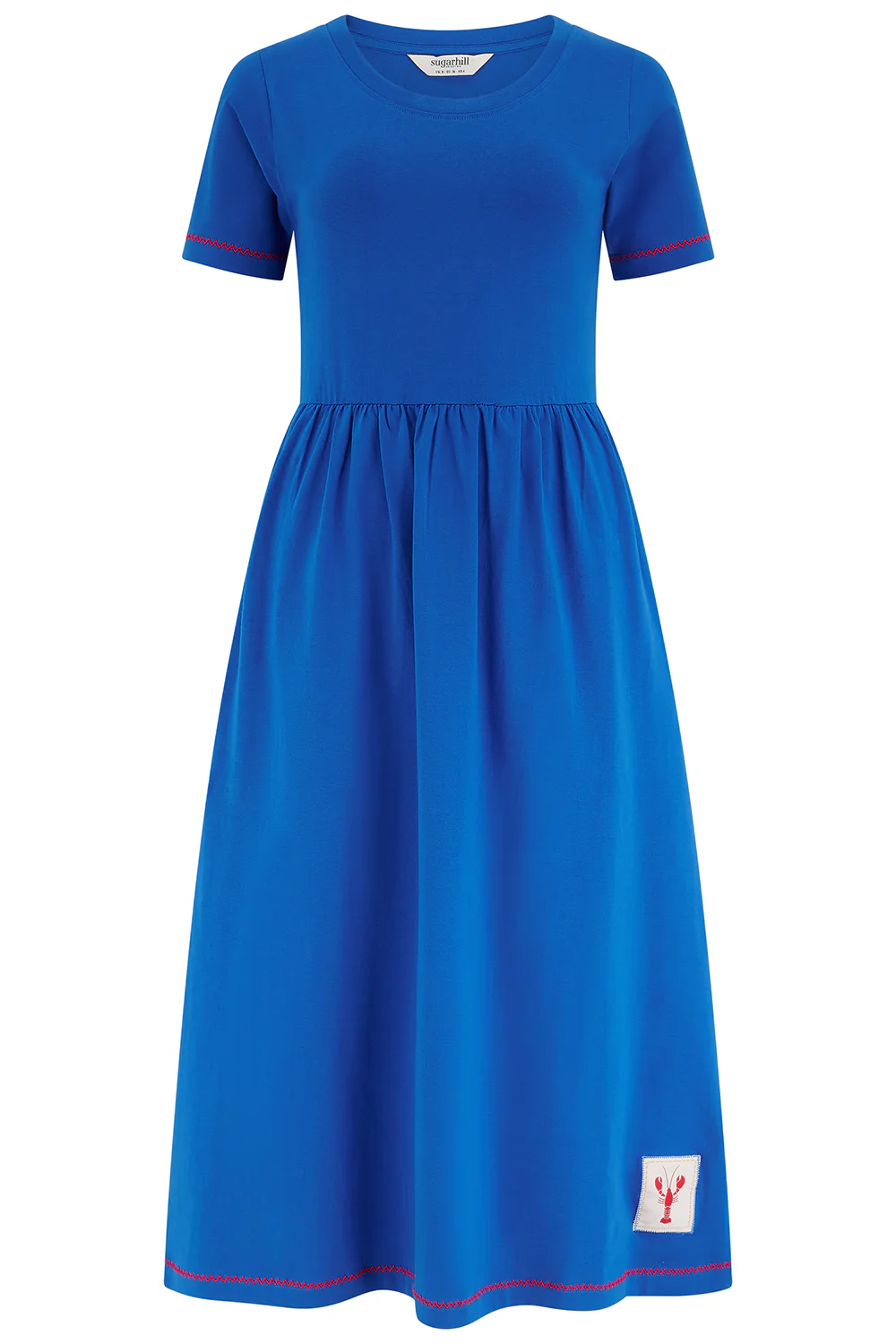Ida Jersey Midi Dress - Blue, Lobster Badge - Image 6
