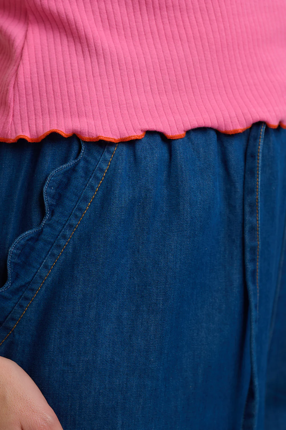 Kara Ribbed Vest Top - Pink - Image 3