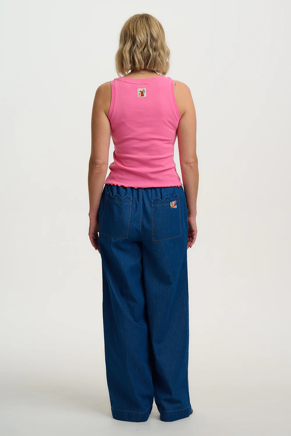 Kara Ribbed Vest Top - Pink - Image 5