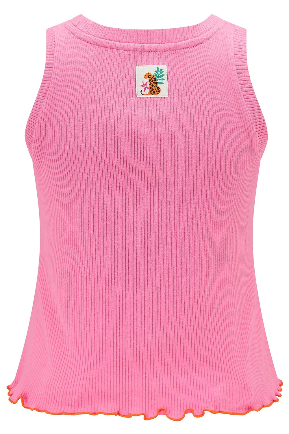 Kara Ribbed Vest Top - Pink - Image 7