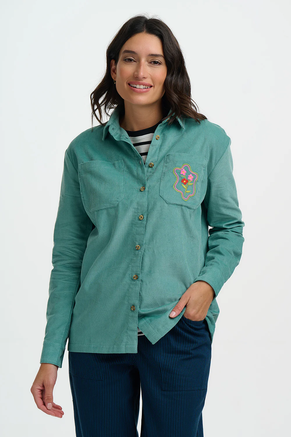 Karina Overshirt - Teal Cord - Image 4