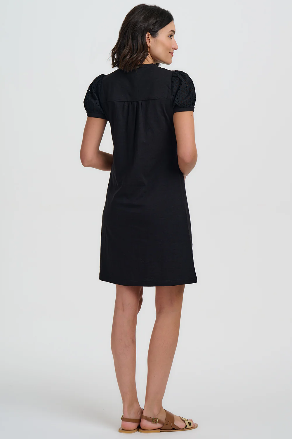 Kiera Jersey Tunic Dress - Black, Folklore Embroidery - Image 4