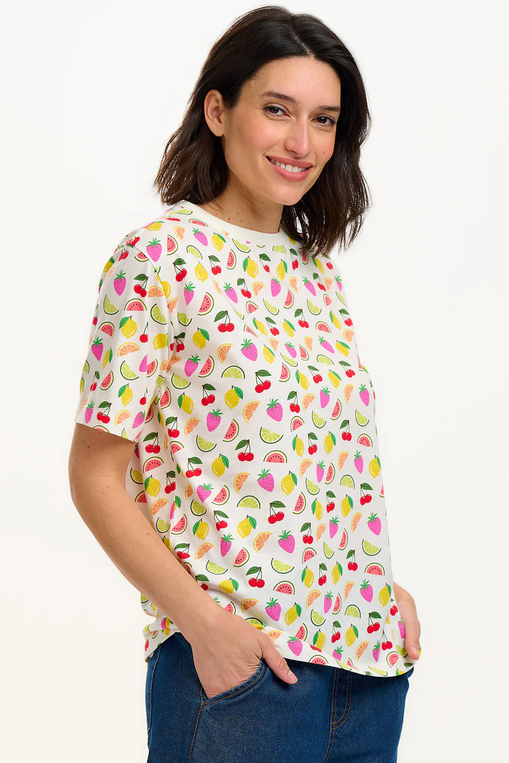Kinsley Relaxed T-Shirt - Cream, Fruit Salad - Image 3