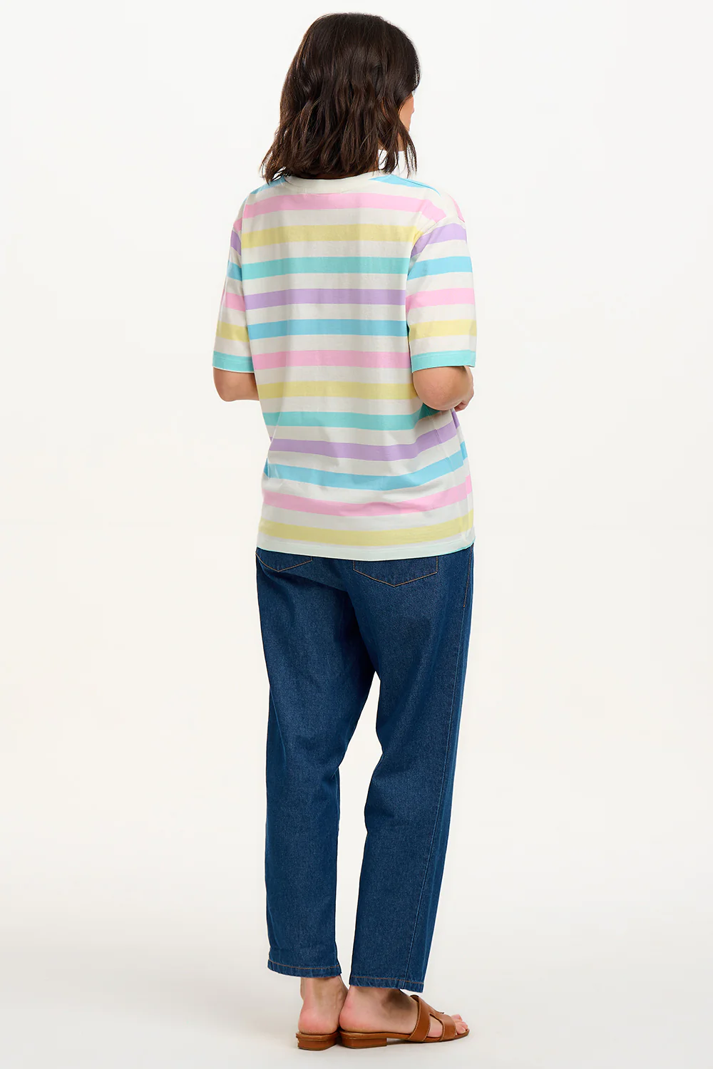 Kinsley Relaxed T-Shirt - Off White/Multi, Punchy Pastel Stripe - Image 5