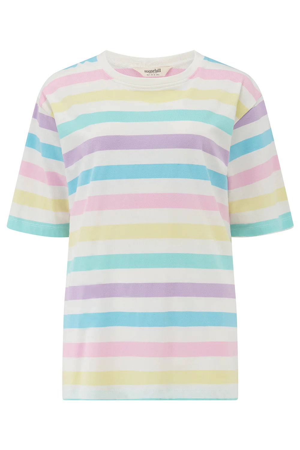Kinsley Relaxed T-Shirt - Off White/Multi, Punchy Pastel Stripe - Image 8