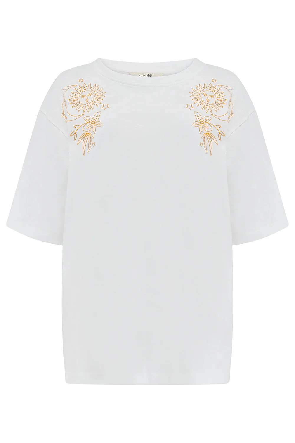 Kinsley Relaxed T-Shirt - Off White, Solstice Embroidery - Image 7