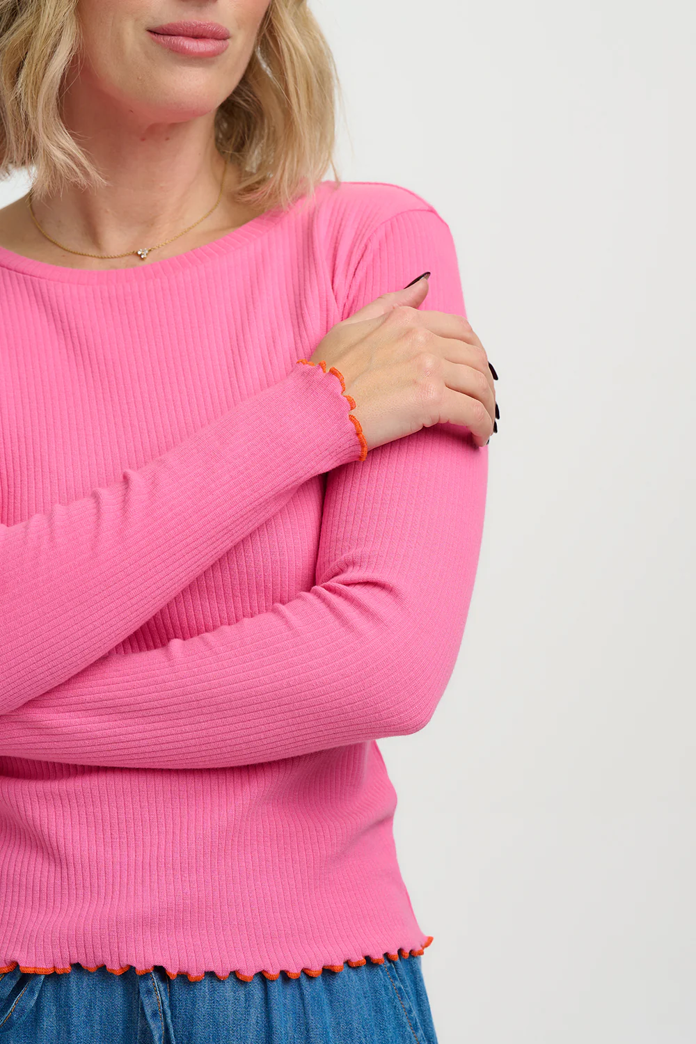 Lena Ribbed Top - Pink - Image 2