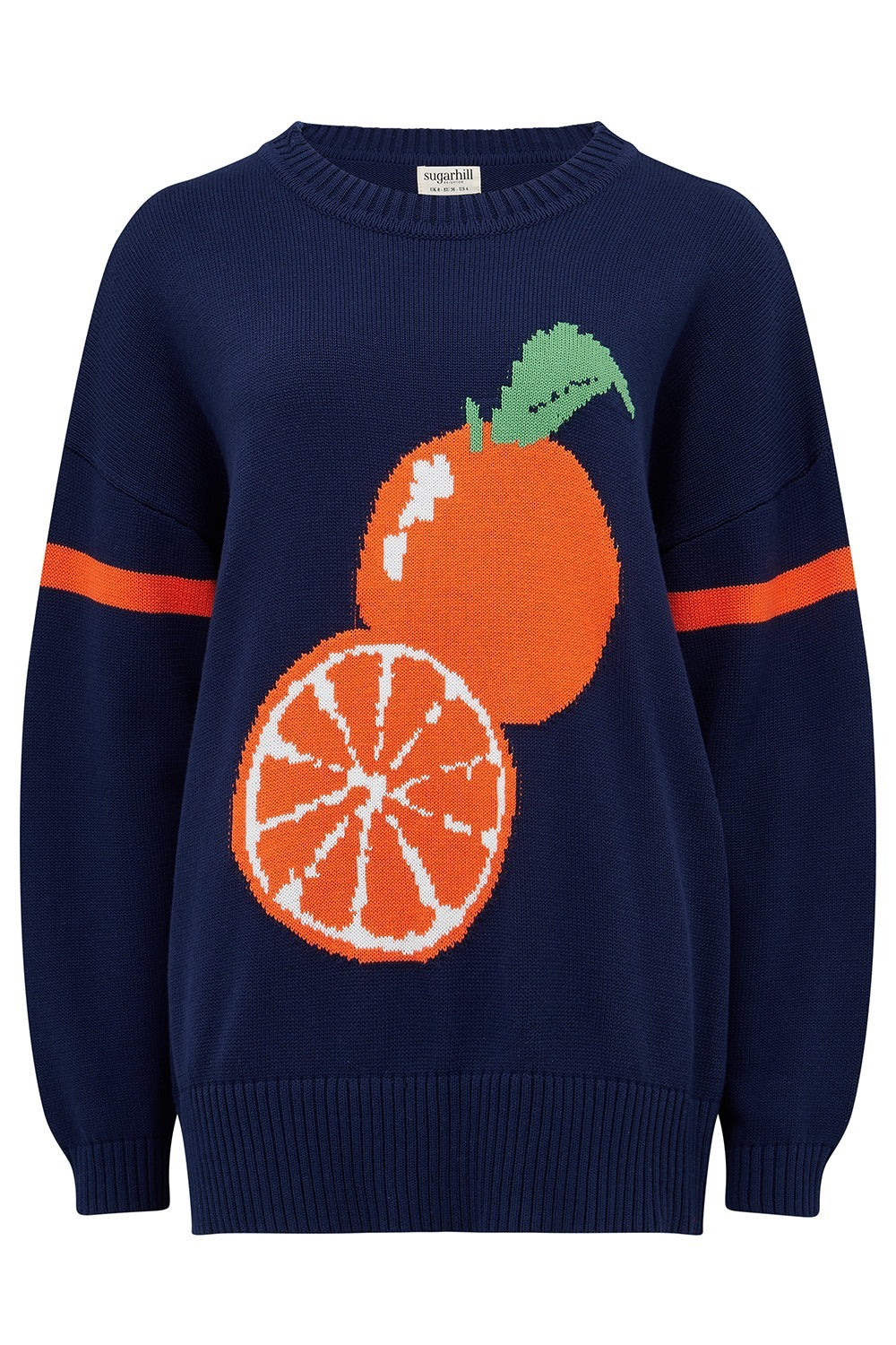 Leona Jumper - Navy, Orange Squeeze - Image 6